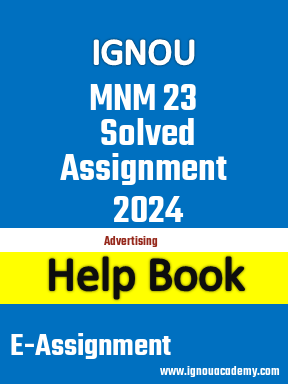 IGNOU MNM 23 Solved Assignment 2024